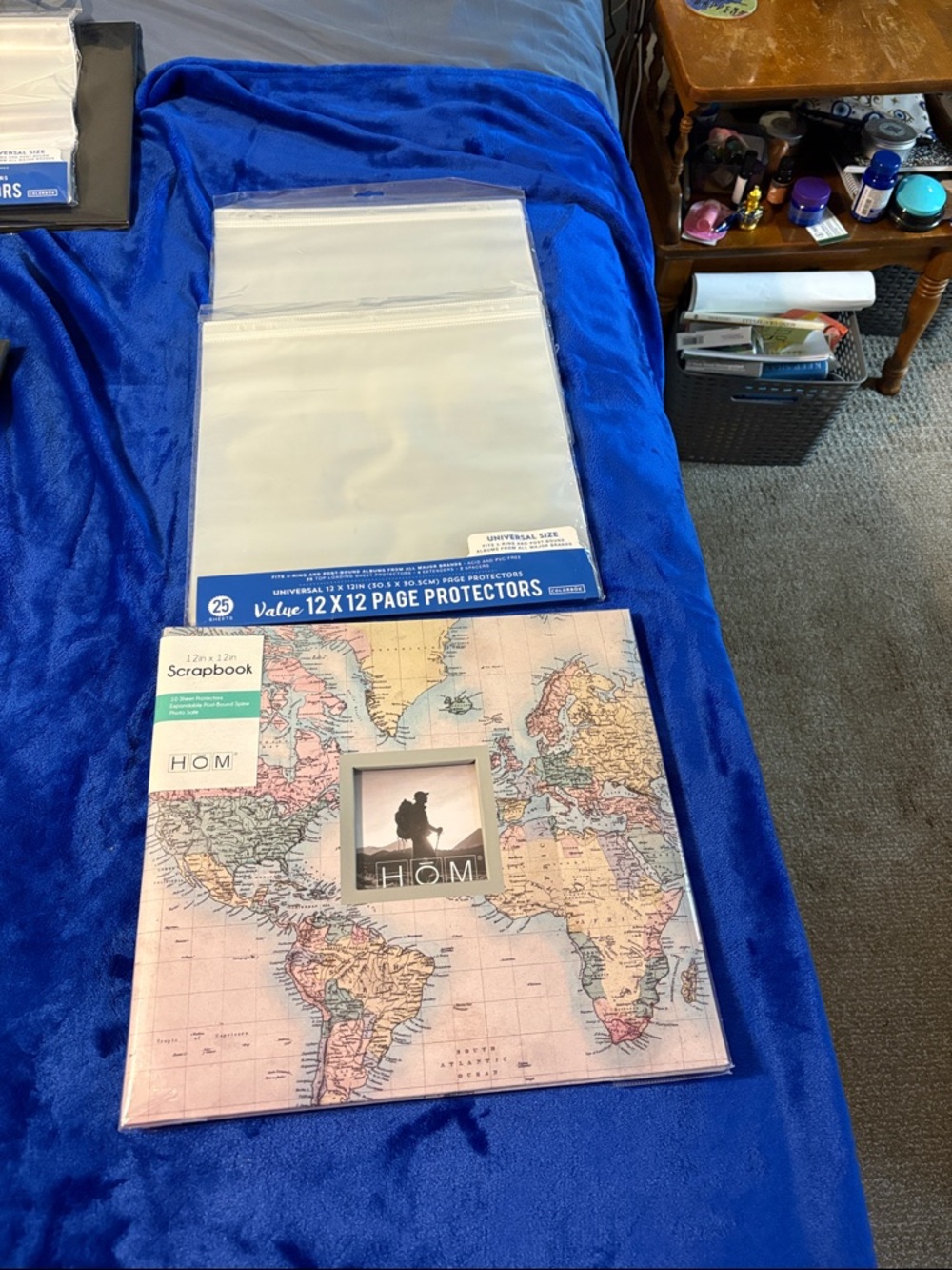 HOM World Map 12x12 Scrapbook Album in Pastel Map Print/ w page protectors 2 pkg